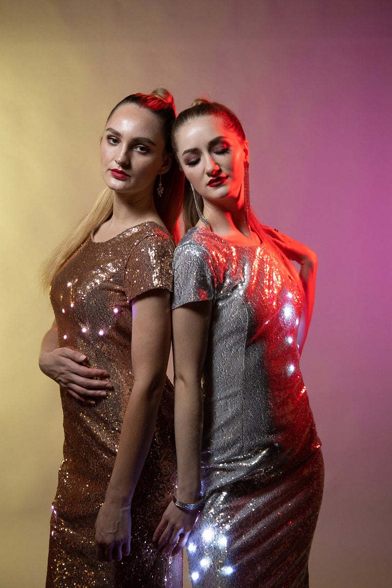 led light up prom dresses LED Smart Color-changing Luminous Wedding Dress Light Sleeveless Dresses Prop